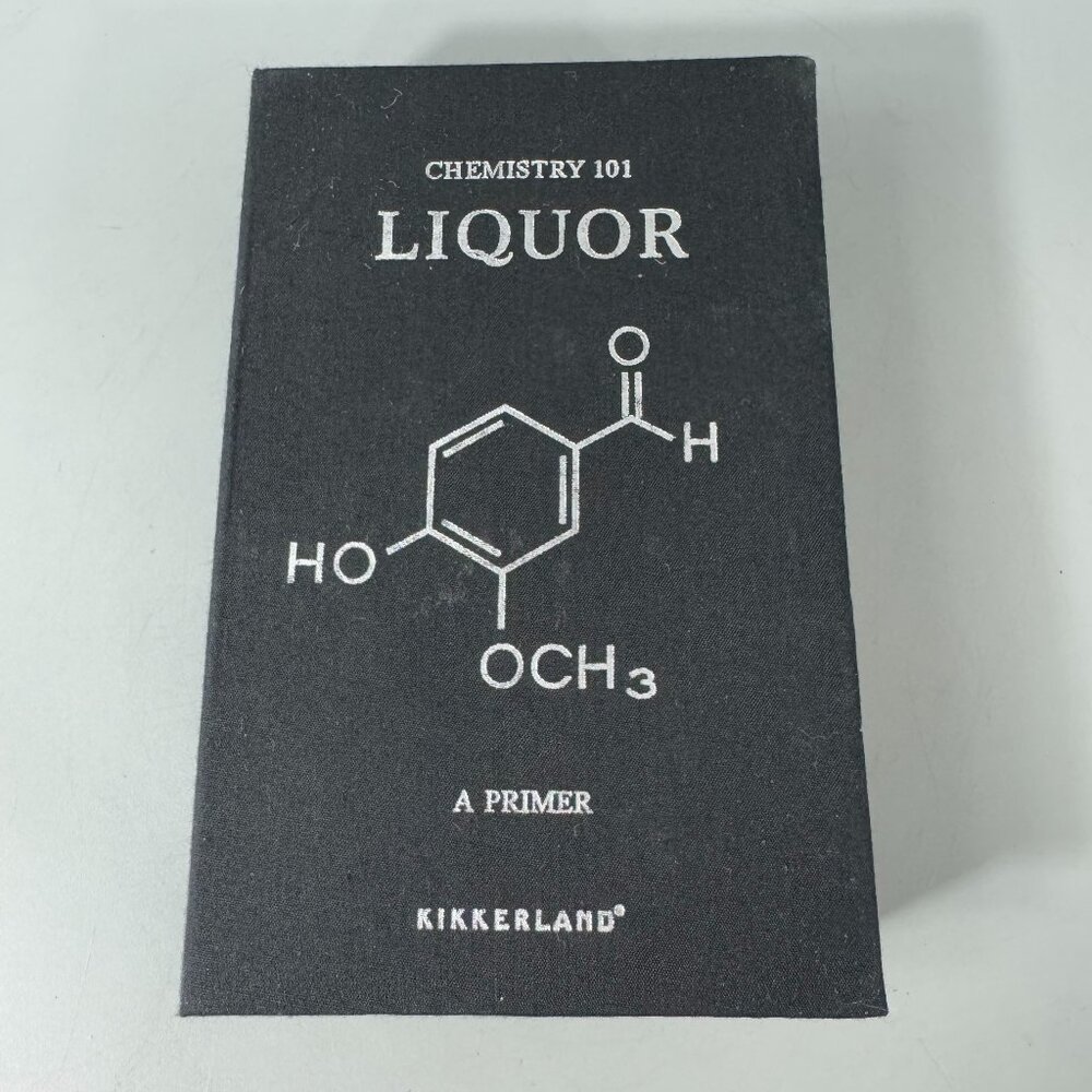 Kikkerland Chemistry 101 Alcohol 4 oz. Stainless Steel Book Flask New